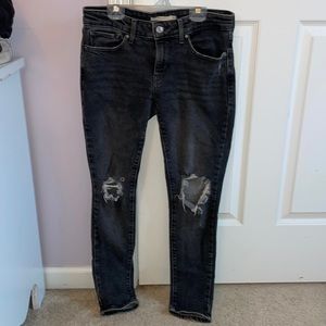 Levi black ripped skinny jeans
